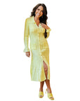 Dani Long Sleeve Yellow Midi Sweater Dress