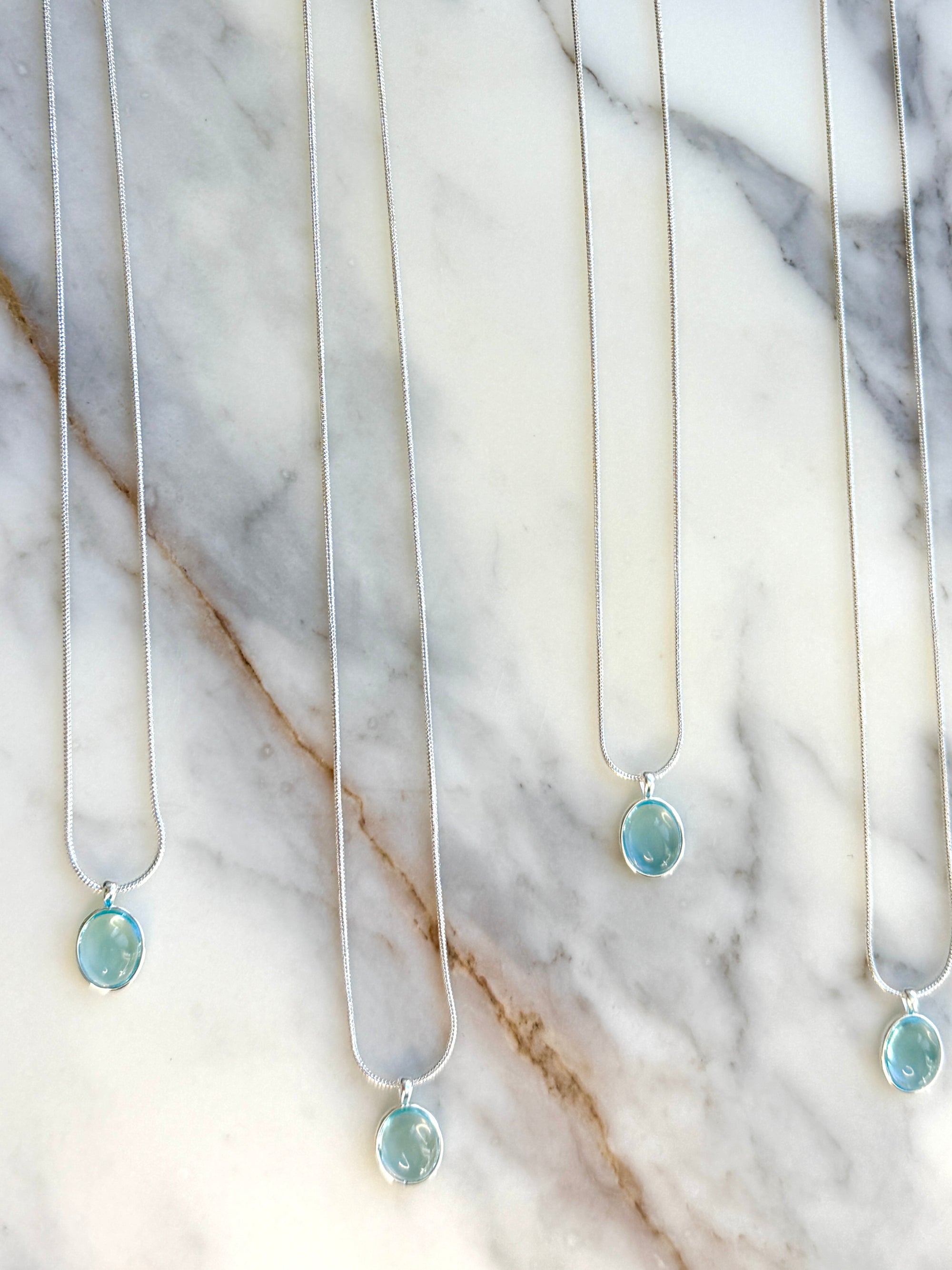 Necklace with Aqumarine Pendant