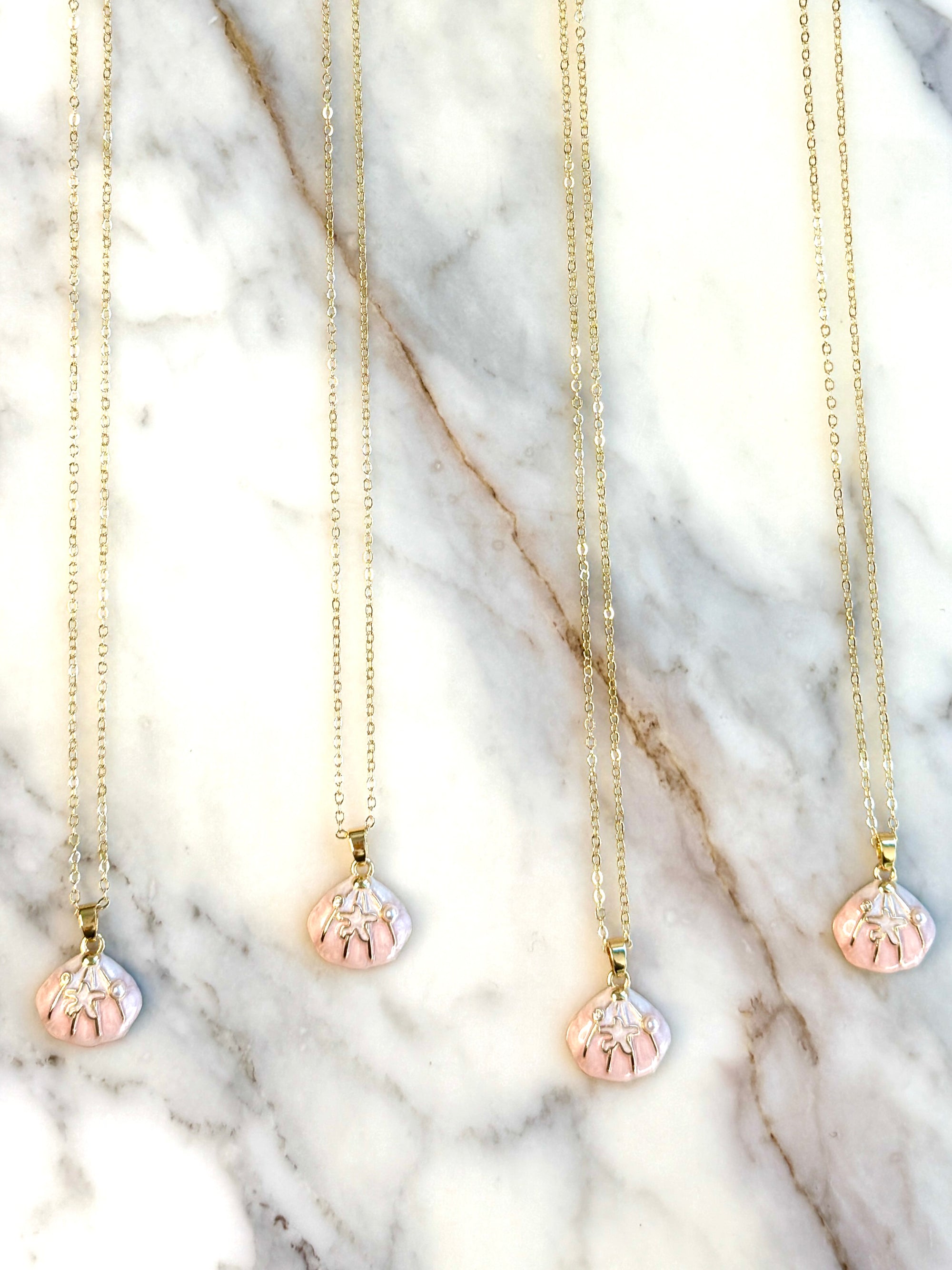 Necklace with Soft Pink Shell Pendant