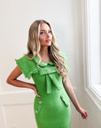 Dorrit Kelly Green Tweed Midi Dress