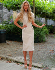 Delaney Beige Tweed Midi Dress