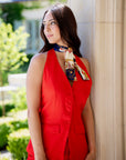 Evie Red Halter Wide Leg Summer Suit