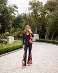 Elinor Crepe Black Floral 2 piece suit
