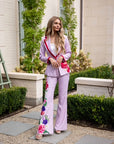 Emily Lavender Crepe 2 piece Floral suit