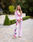 Emily Lavender Crepe 2 piece Floral suit