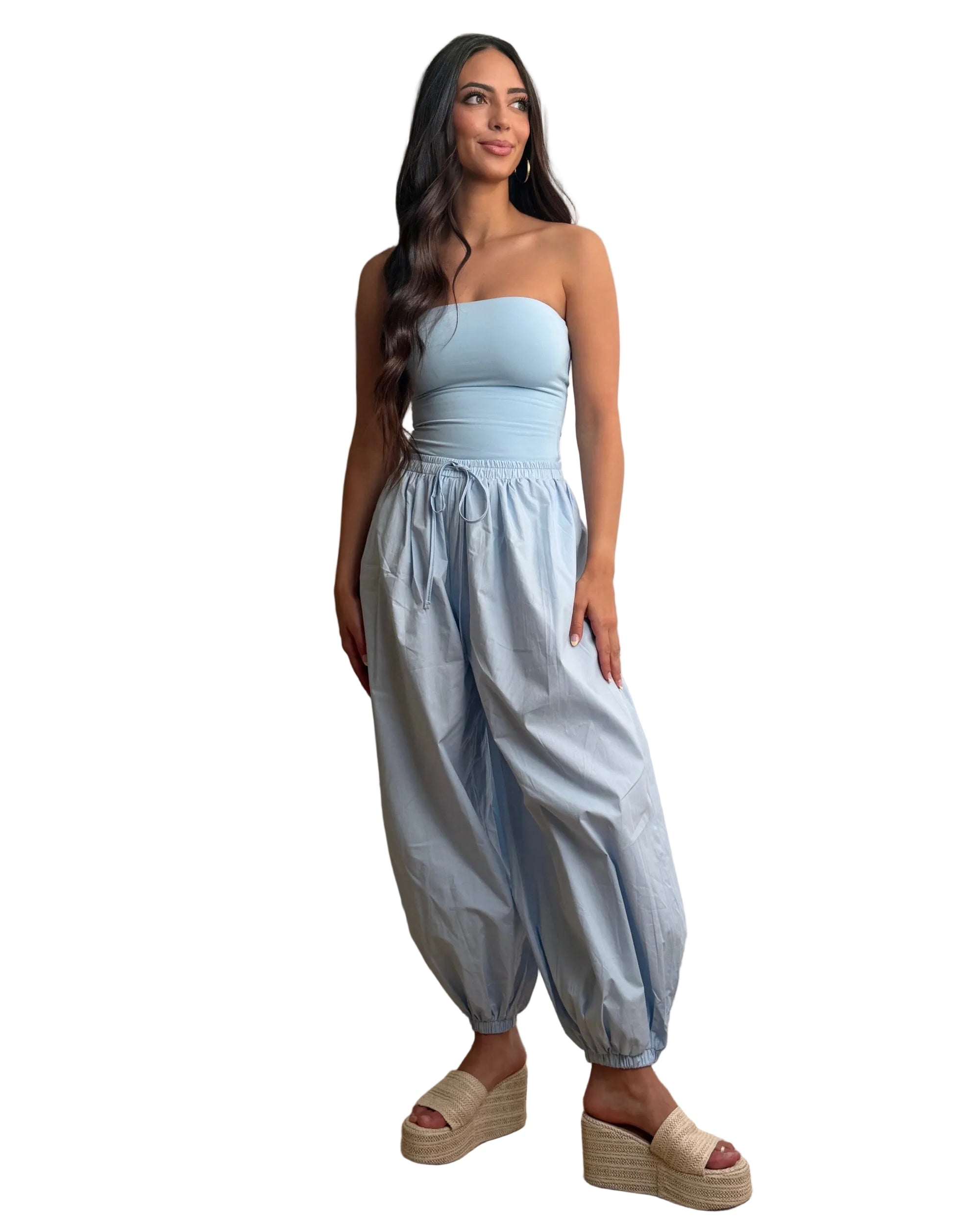 Evri Soft Cotton Jogger - Light Blue