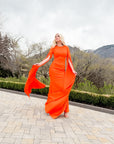 Elena Orange Bodycon Gown