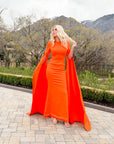 Elena Orange Bodycon Gown