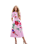 Destiny Pink Floral Midi Dress
