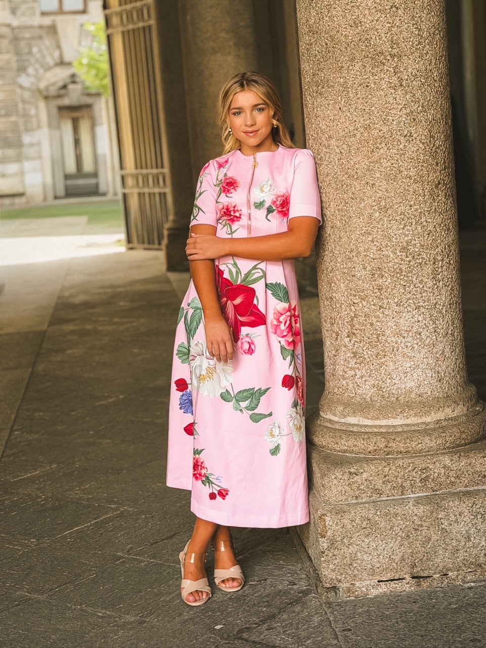 destiny midi dress Destiny Hot Pink Batwing Top Wrap Skirt Midi Dress