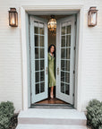Dakota Long Sleeve Olive Green Midi sweater dress