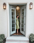 Dakota Long Sleeve Olive Green Midi sweater dress