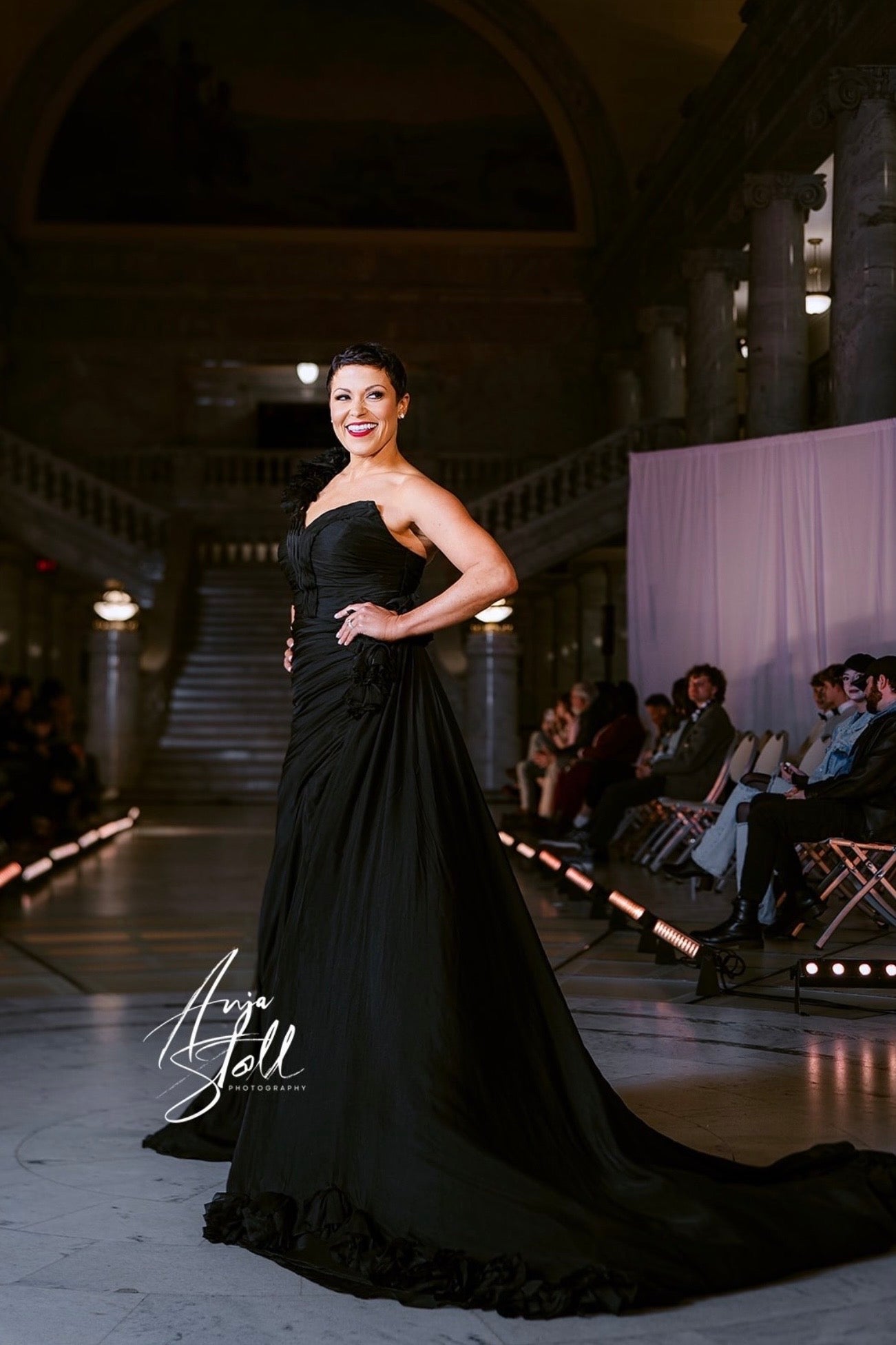 black silk chiffon dress Rebecca Taylor Ruffle Silk Chiffon Dress