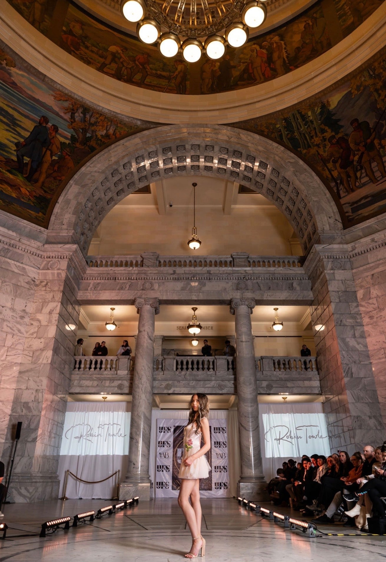 Gaia Blush Silk Mini With Beaded and Tulle Detail