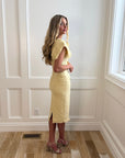 Dorrit Buttercream Tweed Midi Dress