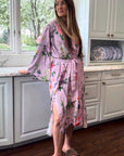 Aidan Exclusive Floral Satin Robe