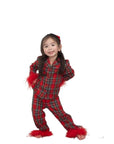 Christiana Girls Plaid Pajamas with removable feather trim