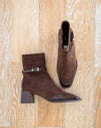 Ella Brown Suede and Patent short boot