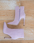 Emily Pink suede low stiletto boot