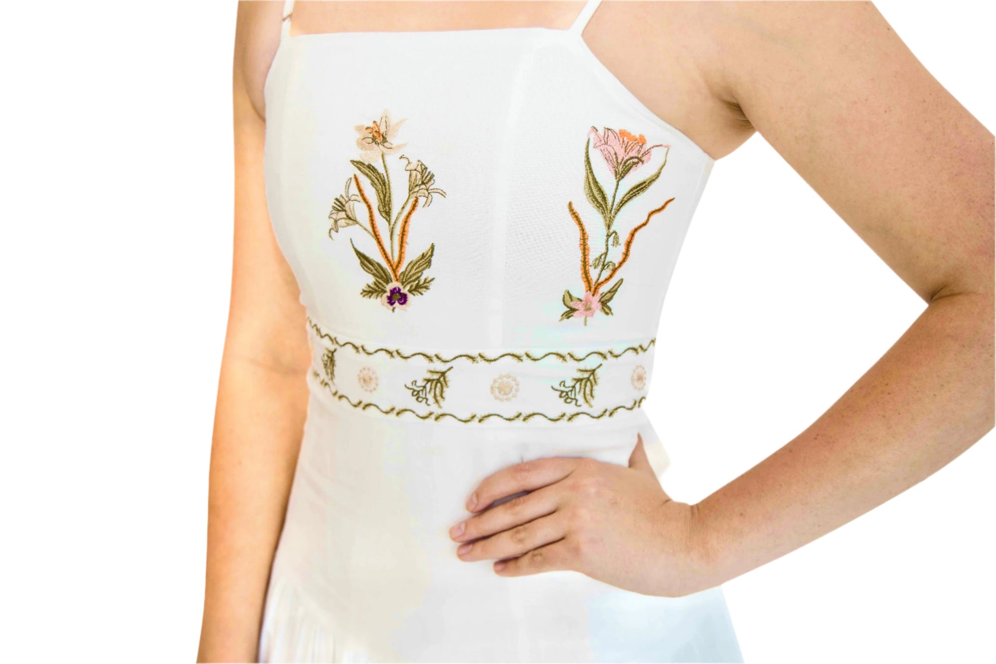 Chelsea White Embroidered Maxi Dress