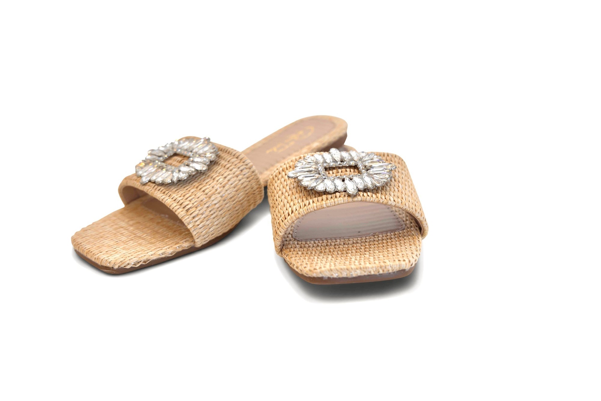 Eden Grass Sandal with Rhinestone buckle