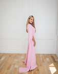 Elena Light Pink Crepe Gown
