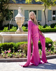 Elena Mulberry Crepe Gown
