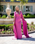 Elena Mulberry Crepe Gown