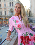 Destiny Pink Floral Midi Dress