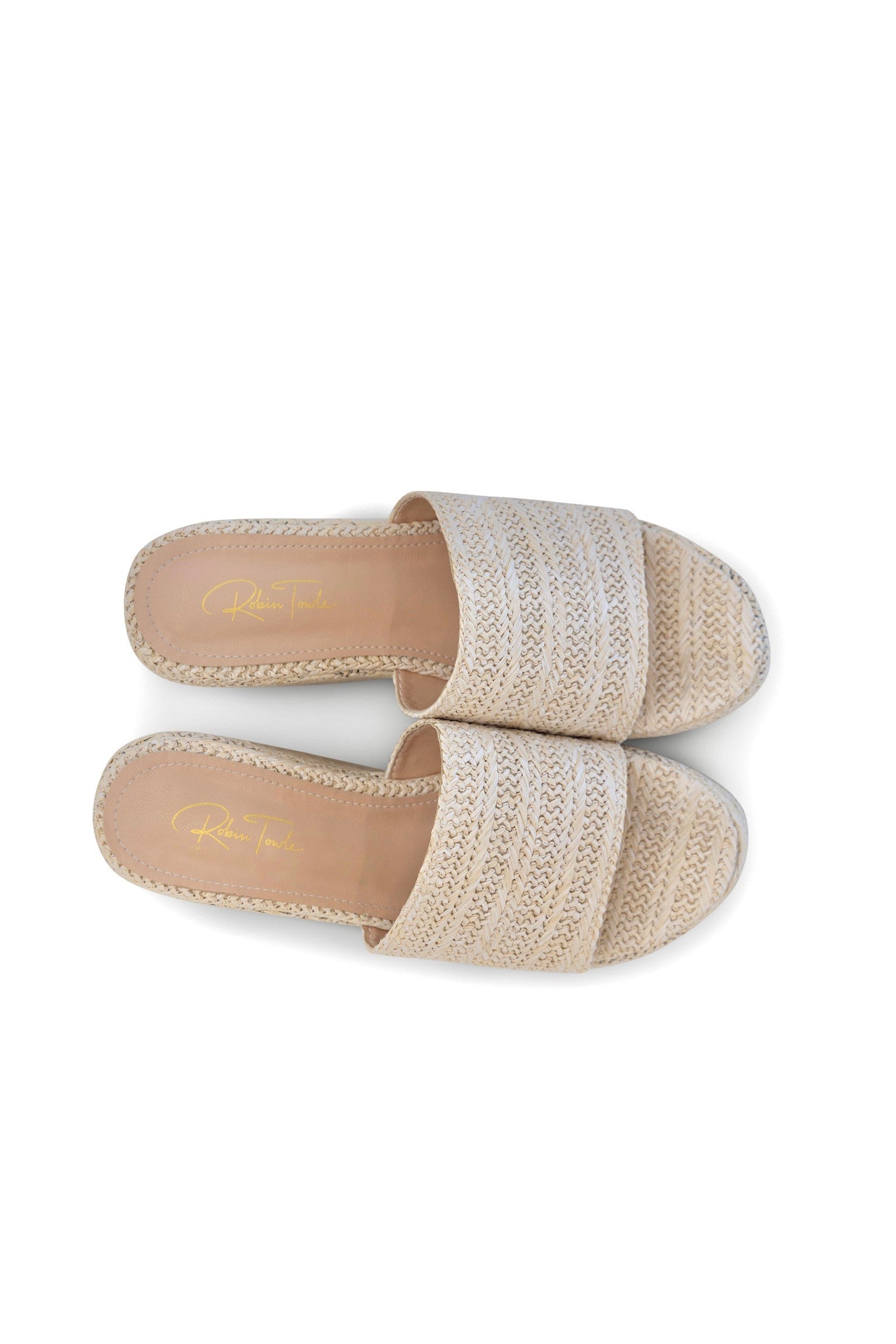 Emi Beige Platform Grass Beach Sandal
