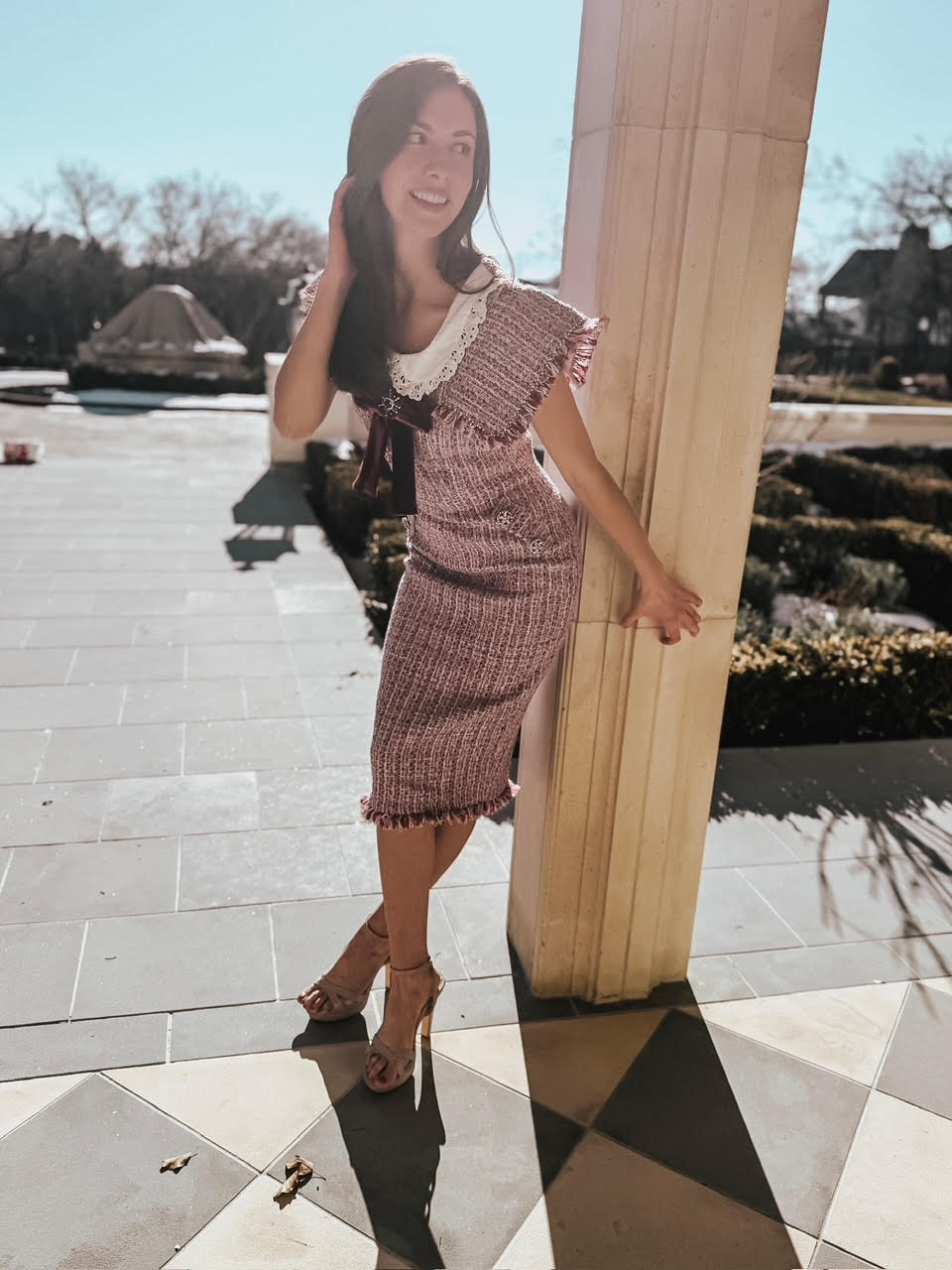 Dorrit Purple Tweed Dress – Robin Towle