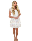 Cameron Short White Layered Dress